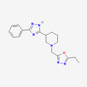 2-ethyl-5-[[3-(3-phenyl-1H-1,2,4-triazol-5-yl)piperidin-1-yl]methyl]-1,3,4-oxadiazole