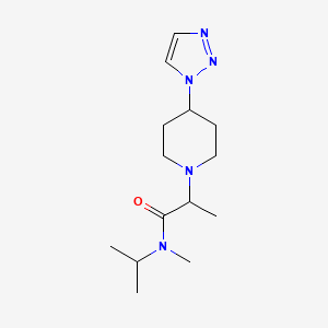 molecular formula C14H25N5O B7642366 N-methyl-N-propan-2-yl-2-[4-(triazol-1-yl)piperidin-1-yl]propanamide 