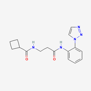 molecular formula C16H19N5O2 B7642402 N-[3-oxo-3-[2-(triazol-1-yl)anilino]propyl]cyclobutanecarboxamide 