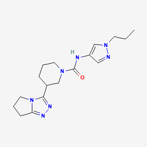 molecular formula C17H25N7O B7642423 3-(6,7-dihydro-5H-pyrrolo[2,1-c][1,2,4]triazol-3-yl)-N-(1-propylpyrazol-4-yl)piperidine-1-carboxamide 