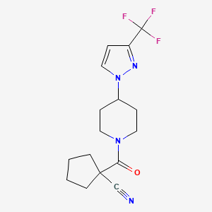 1-[4-[3-(Trifluoromethyl)pyrazol-1-yl]piperidine-1-carbonyl]cyclopentane-1-carbonitrile