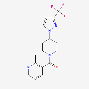 molecular formula C16H17F3N4O B7642432 (2-Methylpyridin-3-yl)-[4-[3-(trifluoromethyl)pyrazol-1-yl]piperidin-1-yl]methanone 