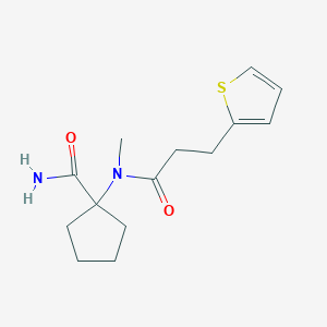 1-[Methyl(3-thiophen-2-ylpropanoyl)amino]cyclopentane-1-carboxamide