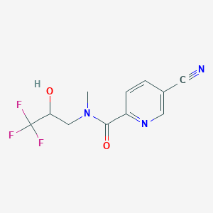 molecular formula C11H10F3N3O2 B7642462 5-cyano-N-methyl-N-(3,3,3-trifluoro-2-hydroxypropyl)pyridine-2-carboxamide 