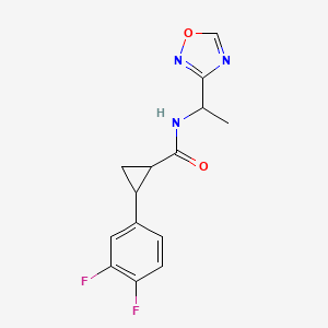 2-(3,4-difluorophenyl)-N-[1-(1,2,4-oxadiazol-3-yl)ethyl]cyclopropane-1-carboxamide