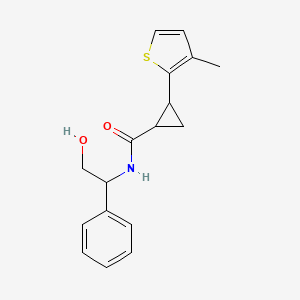 molecular formula C17H19NO2S B7642511 N-(2-hydroxy-1-phenylethyl)-2-(3-methylthiophen-2-yl)cyclopropane-1-carboxamide 