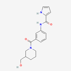 molecular formula C18H21N3O3 B7642518 N-[3-[3-(hydroxymethyl)piperidine-1-carbonyl]phenyl]-1H-pyrrole-2-carboxamide 