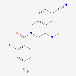 molecular formula C19H20FN3O2 B7642525 N-[(4-cyanophenyl)methyl]-N-[2-(dimethylamino)ethyl]-2-fluoro-4-hydroxybenzamide 