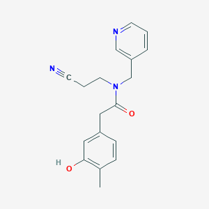 molecular formula C18H19N3O2 B7642536 N-(2-cyanoethyl)-2-(3-hydroxy-4-methylphenyl)-N-(pyridin-3-ylmethyl)acetamide 