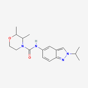 molecular formula C17H24N4O2 B7642557 2,3-dimethyl-N-(2-propan-2-ylindazol-5-yl)morpholine-4-carboxamide 