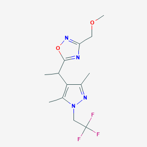 5-[1-[3,5-Dimethyl-1-(2,2,2-trifluoroethyl)pyrazol-4-yl]ethyl]-3-(methoxymethyl)-1,2,4-oxadiazole