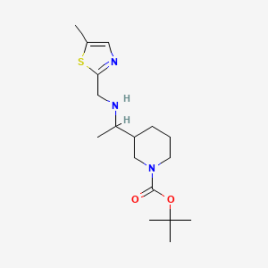 molecular formula C17H29N3O2S B7642600 Tert-butyl 3-[1-[(5-methyl-1,3-thiazol-2-yl)methylamino]ethyl]piperidine-1-carboxylate 