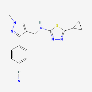 4-[4-[[(5-Cyclopropyl-1,3,4-thiadiazol-2-yl)amino]methyl]-1-methylpyrazol-3-yl]benzonitrile