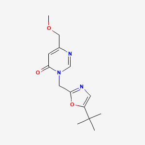 3-[(5-Tert-butyl-1,3-oxazol-2-yl)methyl]-6-(methoxymethyl)pyrimidin-4-one