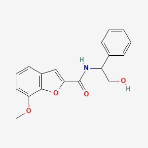 molecular formula C18H17NO4 B7642648 N-(2-hydroxy-1-phenylethyl)-7-methoxy-1-benzofuran-2-carboxamide 