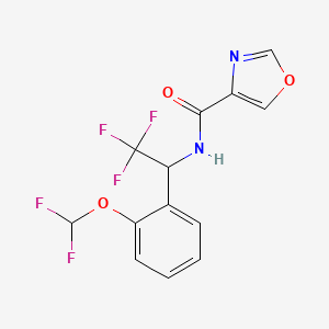 molecular formula C13H9F5N2O3 B7642662 N-[1-[2-(difluoromethoxy)phenyl]-2,2,2-trifluoroethyl]-1,3-oxazole-4-carboxamide 