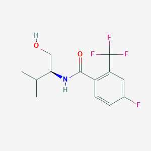 molecular formula C13H15F4NO2 B7642677 4-fluoro-N-[(2S)-1-hydroxy-3-methylbutan-2-yl]-2-(trifluoromethyl)benzamide 