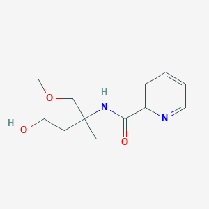 molecular formula C12H18N2O3 B7642685 N-(4-hydroxy-1-methoxy-2-methylbutan-2-yl)pyridine-2-carboxamide 