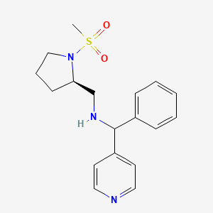 molecular formula C18H23N3O2S B7642707 N-[[(2R)-1-methylsulfonylpyrrolidin-2-yl]methyl]-1-phenyl-1-pyridin-4-ylmethanamine 