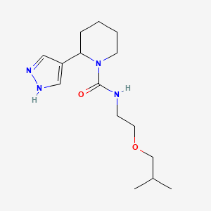 molecular formula C15H26N4O2 B7642762 N-[2-(2-methylpropoxy)ethyl]-2-(1H-pyrazol-4-yl)piperidine-1-carboxamide 