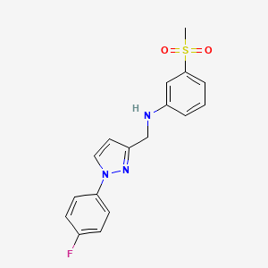 N-[[1-(4-fluorophenyl)pyrazol-3-yl]methyl]-3-methylsulfonylaniline