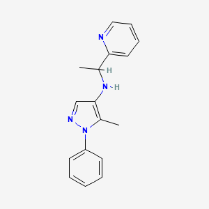 5-methyl-1-phenyl-N-(1-pyridin-2-ylethyl)pyrazol-4-amine