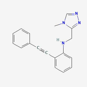 molecular formula C18H16N4 B7642784 N-[(4-methyl-1,2,4-triazol-3-yl)methyl]-2-(2-phenylethynyl)aniline 