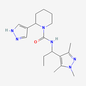 2-(1H-pyrazol-4-yl)-N-[1-(1,3,5-trimethylpyrazol-4-yl)propyl]piperidine-1-carboxamide