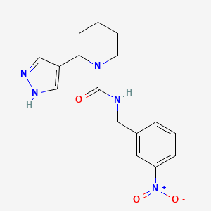 molecular formula C16H19N5O3 B7642812 N-[(3-nitrophenyl)methyl]-2-(1H-pyrazol-4-yl)piperidine-1-carboxamide 