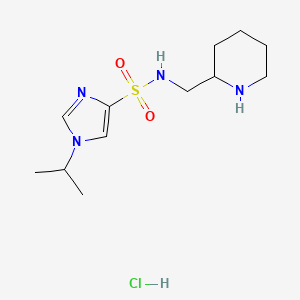 molecular formula C12H23ClN4O2S B7642832 N-(piperidin-2-ylmethyl)-1-propan-2-ylimidazole-4-sulfonamide;hydrochloride 