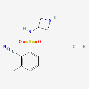 molecular formula C11H14ClN3O2S B7642845 N-(azetidin-3-yl)-2-cyano-3-methylbenzenesulfonamide;hydrochloride 