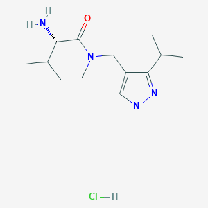 (2S)-2-amino-N,3-dimethyl-N-[(1-methyl-3-propan-2-ylpyrazol-4-yl)methyl]butanamide;hydrochloride