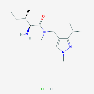 molecular formula C15H29ClN4O B7642880 (2S,3S)-2-amino-N,3-dimethyl-N-[(1-methyl-3-propan-2-ylpyrazol-4-yl)methyl]pentanamide;hydrochloride 