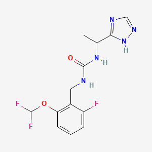 1-[[2-(difluoromethoxy)-6-fluorophenyl]methyl]-3-[1-(1H-1,2,4-triazol-5-yl)ethyl]urea