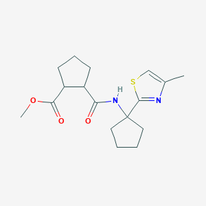 Methyl 2-[[1-(4-methyl-1,3-thiazol-2-yl)cyclopentyl]carbamoyl]cyclopentane-1-carboxylate