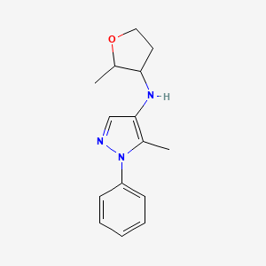 molecular formula C15H19N3O B7642943 5-methyl-N-(2-methyloxolan-3-yl)-1-phenylpyrazol-4-amine 