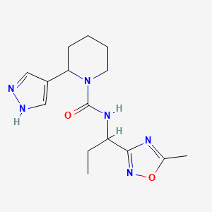 N-[1-(5-methyl-1,2,4-oxadiazol-3-yl)propyl]-2-(1H-pyrazol-4-yl)piperidine-1-carboxamide