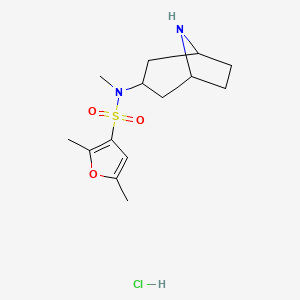 molecular formula C14H23ClN2O3S B7642983 N-(8-azabicyclo[3.2.1]octan-3-yl)-N,2,5-trimethylfuran-3-sulfonamide;hydrochloride 