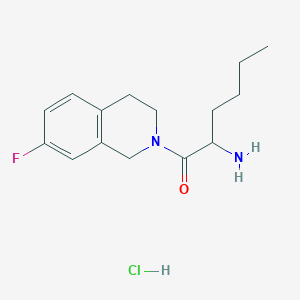 molecular formula C15H22ClFN2O B7642988 2-amino-1-(7-fluoro-3,4-dihydro-1H-isoquinolin-2-yl)hexan-1-one;hydrochloride 