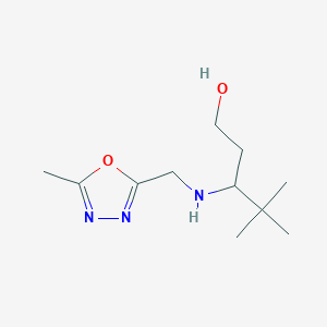 4,4-Dimethyl-3-[(5-methyl-1,3,4-oxadiazol-2-yl)methylamino]pentan-1-ol