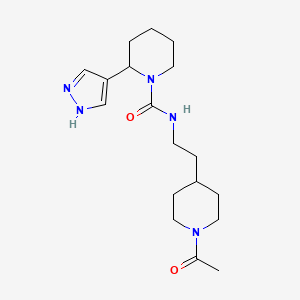 N-[2-(1-acetylpiperidin-4-yl)ethyl]-2-(1H-pyrazol-4-yl)piperidine-1-carboxamide