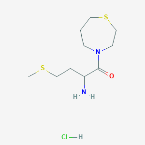 molecular formula C10H21ClN2OS2 B7643053 2-Amino-4-methylsulfanyl-1-(1,4-thiazepan-4-yl)butan-1-one;hydrochloride 