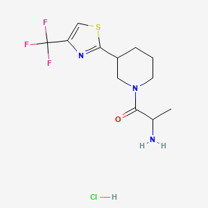 molecular formula C12H17ClF3N3OS B7643079 2-Amino-1-[3-[4-(trifluoromethyl)-1,3-thiazol-2-yl]piperidin-1-yl]propan-1-one;hydrochloride 