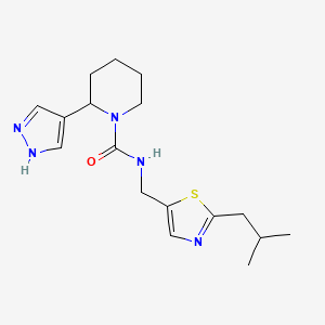 N-[[2-(2-methylpropyl)-1,3-thiazol-5-yl]methyl]-2-(1H-pyrazol-4-yl)piperidine-1-carboxamide