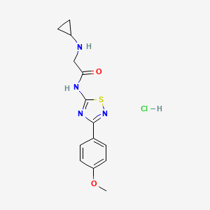 molecular formula C14H17ClN4O2S B7643111 2-(cyclopropylamino)-N-[3-(4-methoxyphenyl)-1,2,4-thiadiazol-5-yl]acetamide;hydrochloride 