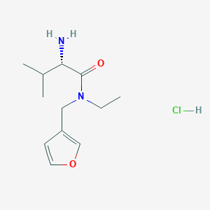 molecular formula C12H21ClN2O2 B7643115 (2S)-2-amino-N-ethyl-N-(furan-3-ylmethyl)-3-methylbutanamide;hydrochloride 