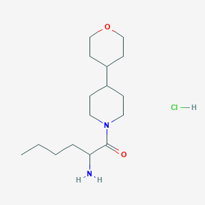 2-Amino-1-[4-(oxan-4-yl)piperidin-1-yl]hexan-1-one;hydrochloride