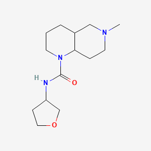 molecular formula C14H25N3O2 B7643165 6-methyl-N-(oxolan-3-yl)-2,3,4,4a,5,7,8,8a-octahydro-1,6-naphthyridine-1-carboxamide 