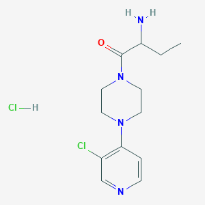 molecular formula C13H20Cl2N4O B7643208 2-Amino-1-[4-(3-chloropyridin-4-yl)piperazin-1-yl]butan-1-one;hydrochloride 