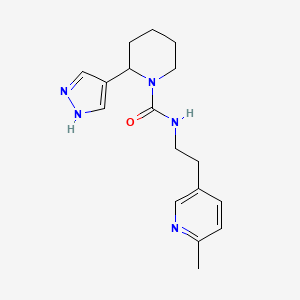 molecular formula C17H23N5O B7643218 N-[2-(6-methylpyridin-3-yl)ethyl]-2-(1H-pyrazol-4-yl)piperidine-1-carboxamide 